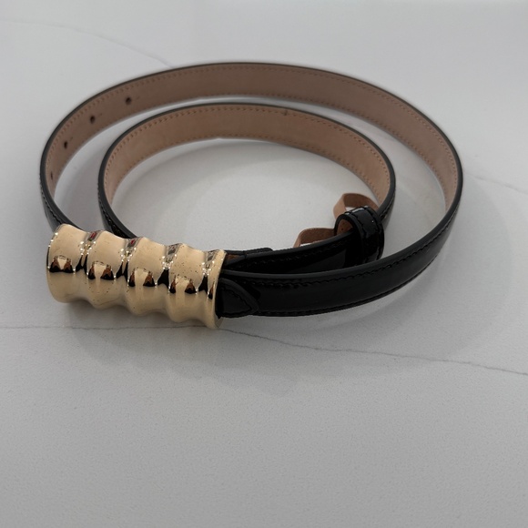 KHAITE The Small Julius Patent Leather Belt Gold Tone Hardware - Picture 1 of 9